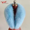 100% Real Fox Fur Collar Women Fashion Autumn Winter Warm Shawl Stor storlek Neck Warmer Päls Scarf Scarves Jacket Coat Universal 240110