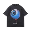 Vintage Oversized T-Shirt Hip Hop Eye Graphic Print Punk Gothic Washed Tshirt Streetwear 2024 Harajuku Cotton Loose Shirts Tops