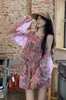 Survêtements pour femmes Harajpee Costumes de style de vacances Hors épaule Top Femmes Été Français Doux Unique Exquis À Manches Longues Chemise Florale Ensembles