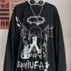 T-shirt da uomo a maniche lunghe Autunno Stampa Gothic Vintage Ulzzang Cozy High Street Streetwear 5XL Baggy Coreano Trendy Harajuku BF 240109