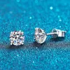 Stud DJMAX 0.2-2ct Moissanite Diamond Stud Earring for Women Top Quality Original 925 Sterling Silver Lady's Diamond Earring New 2023 YQ240110