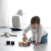 1Set Montessori Houten Baby Speelgoed Blok Mijlpaal Blokken Nordic Stijl Educatief Groei Herdenkingsmunt Stapelen Speelgoed 240110