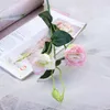 Fleurs décoratives 3 branches 67 cm fleur artificielle trijumeau Eustoma plantes chambre décoration de la maison faux mariage floral Po accessoires en gros