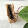 Sacos de noite tecido artesanal rattan vintage retro palha corda de malha crossbody bolsa com anel verão praia saco