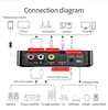Connecteurs LED NFC Affichage numérique Bluetooth 5.0 Récepteur d'émetteur audio 3,5 mm AUX RCA OPTICE COAXIAL TF / UDISK FM Mic Wireless Adaptateur