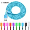 Micro USB Kabel 1m 2m 3m Nylon Gevlochten Data Sync USB Charger Kabel Voor Samsung Huawei xiaomi HTC Android Telefoon USB Micro Kabels