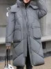 Trenchs de femmes manteaux 2024 manteau d'hiver femmes doudoune en coton ample grande épaisseur mi-longueur version vêtement d'extérieur à capuche pardessus chaud parkas