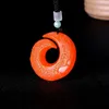 Pendants Natural Chicken Blood Handcarved Transport Ring Jade Pendant Fashion Boutique Jewelry Men and Women Reincarnation NecklaceGift