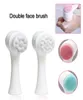 Escova de limpeza facial de silicone dupla face, massageador portátil de vibração para cuidados com a pele do corpo e rosto5945608