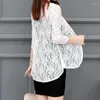 Damen-Bademode, Damen-Sommer-Kimono-Strickjacke, sonnenfeste Bluse, Boho-Stil, Strand-Spitze, Chiffon, Sonnencreme, Oberbekleidung, lässiges Langarm-Shirt