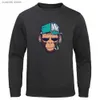 Hoodies masculinos moletom estilo europeu americano fumar macaco moletom para homens moda casual roupas esportivas personalidade rua o-pescoço hoodies masculinos T240110