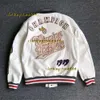 Men's Jackets Designer Jacket Spring And Autumn Baseball Uniform 2024 Jacket Retro Trend Leather Jacket Heavy Industry Embroidery White Short Coat Gift