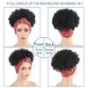 Headband Wig Scarf Short Afro Kinky Curly Black Wigs Synthetic Wrap For Women Daily Use 240110