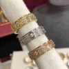 Charm Rings Luxe Carter Designer Ring Hoge versie 18k rosévergulde liefdesring voor vrouwen met volledige diamanten sterren bezaaid met geschenkdoos