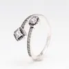 2024 projektant Pandoraring Dora's Band pierścienie S925 Silver Love Sparkling Square i okrągły otwarty elegancki pierścień