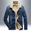 Men Winter Casual Denim Warm Fur Collar Jacket Men Fashion Clothes Lapel Single Breasted Fall Vintage Parkas Coats For Male 240109