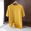 Men's T-Shirts Superfine Merino Wool T Shirt Men's Knitted O-neck Breathable Thin Cashmer Short Sleeve Tee Solid Color TopsL240110