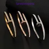 Luxury Carter Designer Skruvmejselarmband Fashion Ny personlig Micro Inlaid Zircon Nail Armband Högkvalitet Titanium Steel Open Wome Have Present Box Pyj