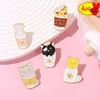 Milk Coffee Cup Creative Cartoon Cat Cat Hiding Cat Oil Drop Lapel Brooch Badge Pin Denim Bag Gift Men Women Fashion Jewelry