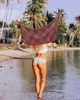 Cover-up Traditional Plaid Women Short Sarongs Swimsuit Coverups Beach Bikini Wrap Sheer Short Skirt Chiffon Scarf Cover Ups for Swimwear