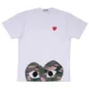 디자이너 Tee Com des Garcons Play Heart Print T-Shirt Comouflage Unisex Japan 최고의 품질 유로 크기