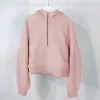 Felpa con cappuccio da yoga da donna Scuba da donna Plus giacche ispessite in velluto felpe con cappuccio sport mezza cerniera maglione in spugna designer chothing moda abiti corti larghi