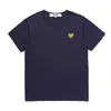 Designer TEE Com Des Garcons Men T Shirt SZ M Navy Blue yellow Heart Gold Heart Unisex Japan Best Quality EURO size