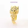 High Quality Carter 18k Gold Holiday Gift Ring Jewelry New Hot Selling Handicraft Hip Hop Personalized Animal Leopard Open Copper With Original Box