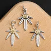 Pendants Thai Silver Jewelry Maple Leaf 925 Sterling Silver Necklace Feather Takahashi Goro Vintage Indian Pendant Women Free Shipping