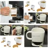 Muggar Creative Ceramic Biscuit Cups 8oz 6oz Coffee Milk Dessert Tea Cup Botten förvaring för kakkakor Pockets Holder Drop Delive Dhung