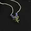 Collares colgantes Natural Fresco Dulce Romántico Lavanda De Ensueño Delicado Esmalte Hecho A Mano Artesanía Misteriosa Cadena De Puente Púrpura 2024 Temprano