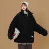 Parkas Parker Women 2022 Nowy zimowy różowy sztruko oversize nisza design sens amerykańskiego luźnego płaszcza bawełniana kurtka