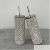 Thermosflessen 20Oz Bling Diamond Thermosfles Koffiekopje Met St Roestvrij Staal Water Tumblers Mok Meisje Vrouwen Cadeau 211020326X Drop De Dhavd