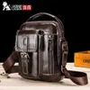 Brand Genuine Leather men's Crossbody Shoulder bag Vintage Cowhide Messenger Bag for male Small Casual handbag 240110