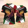Herr t-shirts sommar mexico nationell flaggtryck t-shirt för män mode 3d örn mönster kort ärm överdimensionerad fritid o-hals tee streetwearl240110