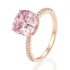 Wong Rain 100% 925 Sterling Silver Created Sapphire Gemstone Wedding Engagement Rose Gold Ring Fine Jewelry Wholesale 240109