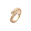 silver plated serpentii ring for women luxury viper ring not allergic jewelry rose gold ring 10 styles wrapp rings twisted ring 18K gold Rings set gift