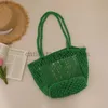 Shoulder Bags Cotton yarn woven bag Large capacity mesh single shoulder str woven bag Handmade small women's bag Leisure vacation beach bagcatlin_fashion_bags