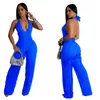 2024 Designer Sexy Backless Jumpsuits Dames Lente Halter Bodycon Rompertjes Mouwloze diepe V-hals Overalls Nachtclubkleding Bulk Groothandel Kleding 10539