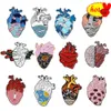 Hot Lapel Pins Heart Organ Enamel Brooch Collect with Letter Pins Clothing Backpack Enamel Badge Fashion Jewelry Accessories Men Women Gift