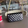 Diamond Plaid Gold Hardware Clamshell Waction Button Back Kin Counter Bag Bag Bag مع حقيبة غبار مربع هدية