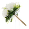 Fiori decorativi Rose artificiali Bouquet da sposa Seta Finta damigella d'onore Accessori da sposa Composizione floreale per matrimonio Decorazioni per il ballo di fine anno