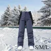 Skiing Pants Snow Ski Warm Windproof Insulated Men Women Water Resistant Full Length Trousers Snowboarding Bib Overalls