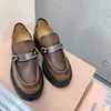 Mocassins à plateforme en cuir à la mode, petites chaussures en cuir rétro, une paire de chaussures simples de style collégial pour femmes