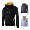 Men's Hoodies 2024 Double Breasted Pullover Coat Sweater Short Slim Fit Plushed Hooded