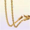 Золотая цепь для мужчин женщин пшеница фигаро веревка кубинская цепь Золотая ожерелья из нержавеющей стали.