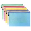 Storage Bags 5PCS A4 Transparent Grid Document Bag PVC Waterproof Zipper Pouch For School Home Organization