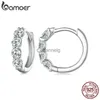 Stud Bamoer 925 Sterling Silver Classical Round Moissanite Uch Ear Buxles Clear Lab Diamond Wedding Wedding Biżuter