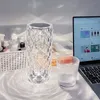 1 paquet de lampe de table en cristal, lampe tactile Rose RVB, veilleuse d'ambiance colorée, pour chambre à coucher, salon, fête avec télécommande et commande tactile, alimentée par USB