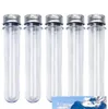 Clear Plastic Test Tubes with Silver Screw Caps Tube Bath Salt Containers Candy Storage40ml4006658